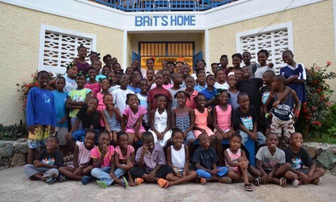 Kids in front of school